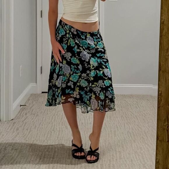 American Vintage Dresses & Skirts - vintage Low rise silk fairy skirt w butterflies